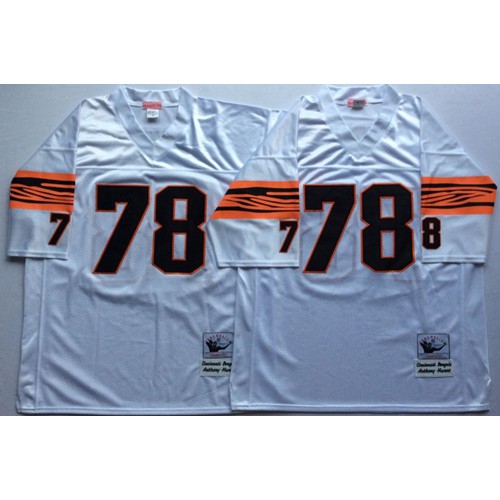 Mitchell And Ness Cincinnati Bengals #78 Anthony Munoz White Throwback Stitched Jersey Men's