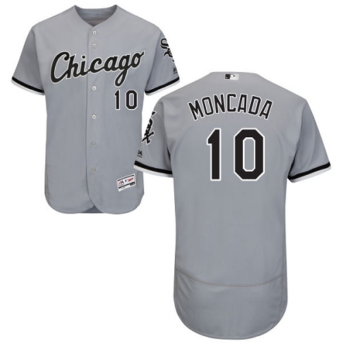 Chicago White Sox #10 Yoan Moncada Grey Flexbase Authentic Collection Stitched Jersey Men's