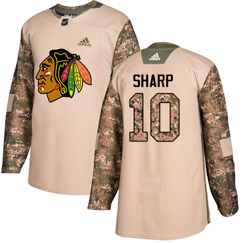 Adidas Chicago Blackhawks #10 Patrick Sharp Camo Authentic 2017 Veterans Day Stitched Jersey Men's