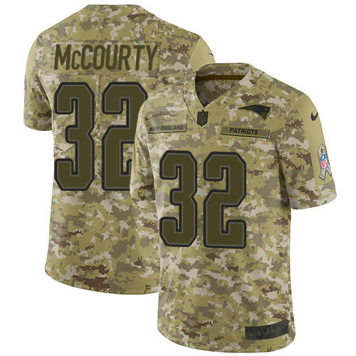 Patriots #32 Devin McCourty Camo Men's Stitched Limited 2018 Salute To Service Jersey