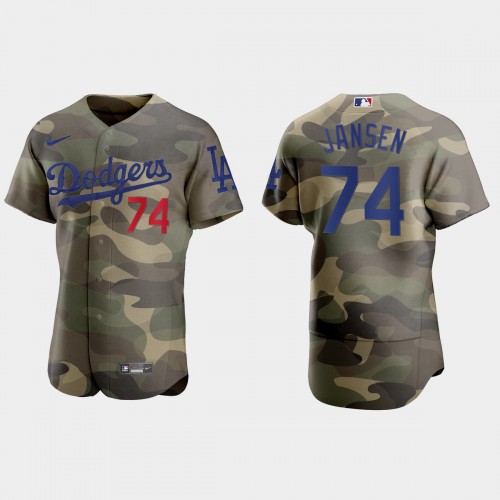 Los Angeles Los Angeles Dodgers #74 Kenley Jansen Men's 2021 Armed Forces Day Authentic Jersey -Camo Men's