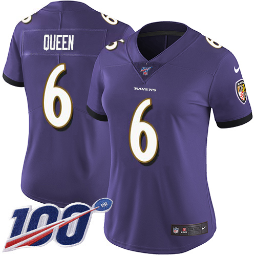 Ravens #6 Patrick Queen Purple Team Color Women's Stitched 100th Season Vapor Untouchable Limited Jersey