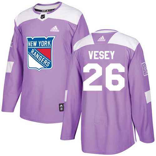 Adidas New York Rangers #26 Jimmy Vesey Purple Authentic Fights Cancer Stitched Jersey Men's