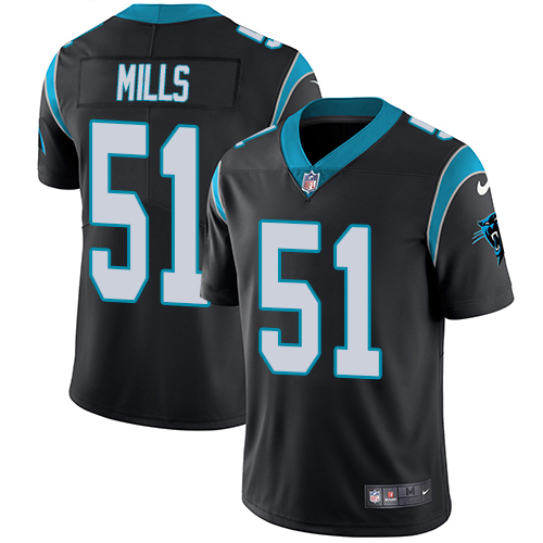 Carolina Panthers #51 Sam Mills Black Team Color Youth Stitched Vapor Untouchable Limited Jersey Youth