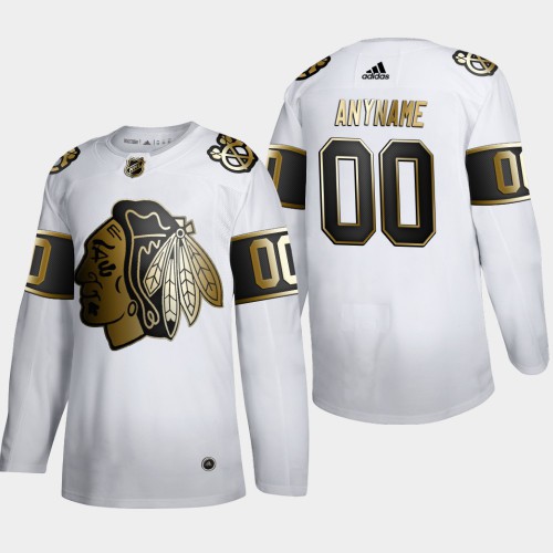 Chicago Blackhawks Custom Men's Adidas White Golden Edition Limited Stitched Jersey