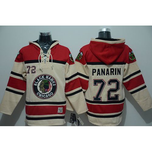 Chicago Blackhawks #72 Artemi Panarin Cream Sawyer Hooded Sweatshirt Stitched Jersey Men's