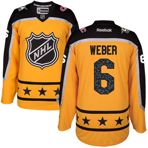 Montreal Canadiens #6 Shea Weber Yellow 2017 All-Star Atlantic Division Stitched Jersey Men's