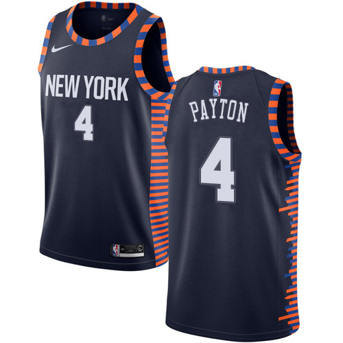 New York Knicks #4 Elfrid Payton Navy Swingman City Edition 2018/19 Jersey Mens