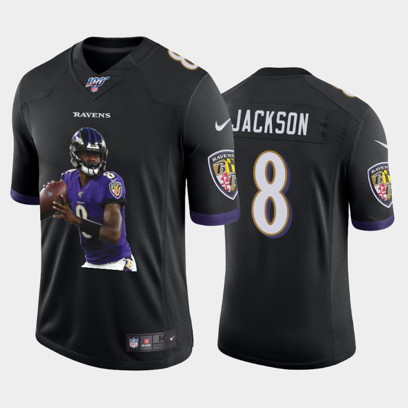 Baltimore Ravens #8 Lamar Jackson Team Hero 2 Vapor Limited 100 Jersey Black