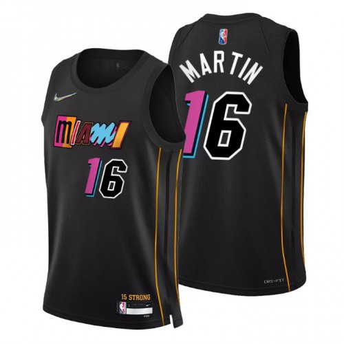 Miami Miami Heat #16 Caleb Martin Mens Black 2021/22 Swingman Jersey - City Edition Mens