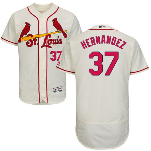 St.Louis Cardinals #37 Keith Hernandez Cream Flexbase Authentic Collection Stitched Jersey Men's