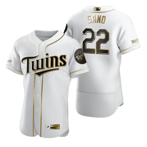 Minnesota Minnesota Twins #22 Miguel Sano White Men's Authentic Golden Edition Jersey Men's