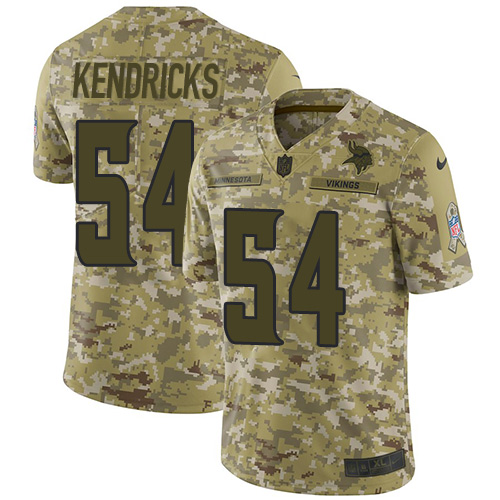 Minnesota Vikings #54 Eric Kendricks Camo Youth Stitched Limited 2018 Salute to Service Jersey Youth