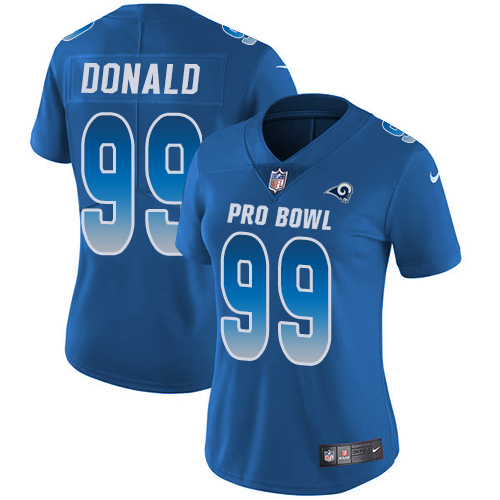 Rams #99 Aaron Donald Royal Women's Stitched Limited NFC 2019 Pro Bowl Jersey