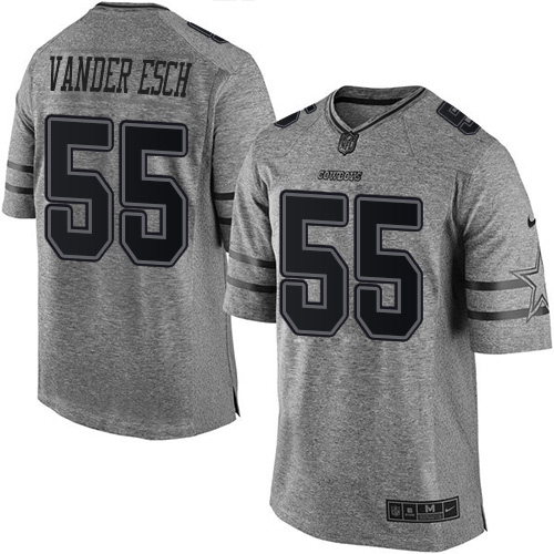Cowboys #55 Leighton Vander Esch Gray Men's Stitched Limited Gridiron Gray Jersey