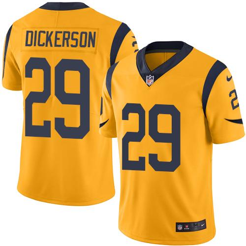 Rams #29 Eric Dickerson Gold Men's Stitched Limited Rush Jersey