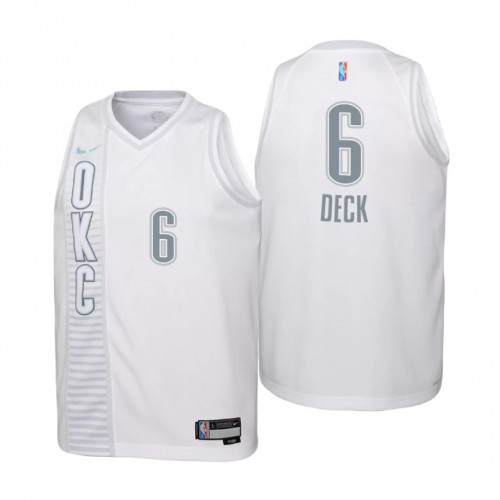 Oklahoma City Oklahoma City Thunder #6 Gabriel Deck Youth White 2021/22 Swingman Jersey - City Edition Youth