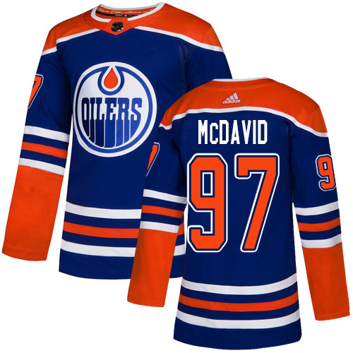 Adidas Edmonton Oilers #97 Connor McDavid Royal Alternate Authentic Stitched Youth Jersey Youth