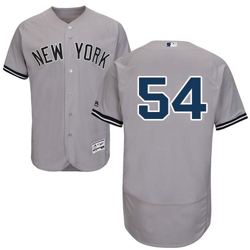 New York Yankees #54 Aroldis Chapman Grey Flexbase Authentic Collection Stitched Jersey Men's