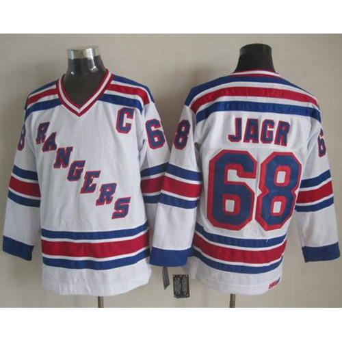 New York Rangers #68 Jaromir Jagr White CCM Throwback Stitched Jersey Men's