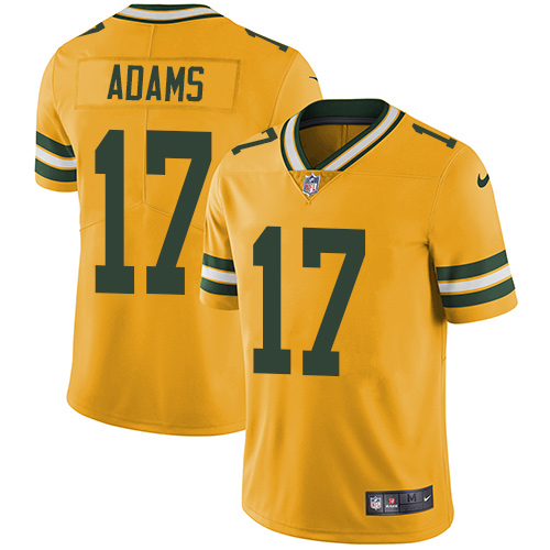 Packers #17 Davante Adams Yellow Youth Stitched Limited Rush Jersey