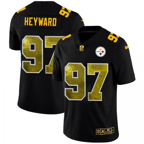 Pittsburgh Pittsburgh Steelers #97 Cameron Heyward Men's Black Golden Sequin Vapor Limited Jersey Men's