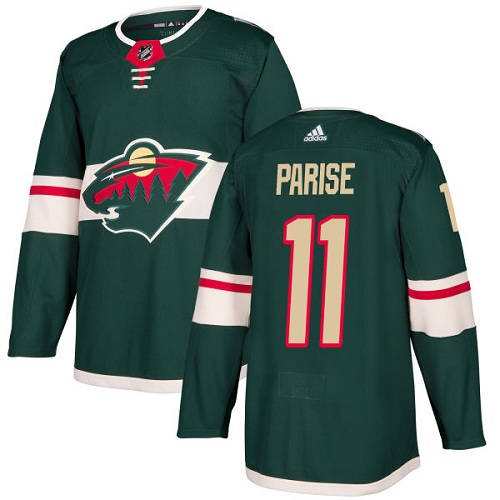 Adidas Minnesota Wild #11 Zach Parise Green Home Authentic Stitched Jersey Men's
