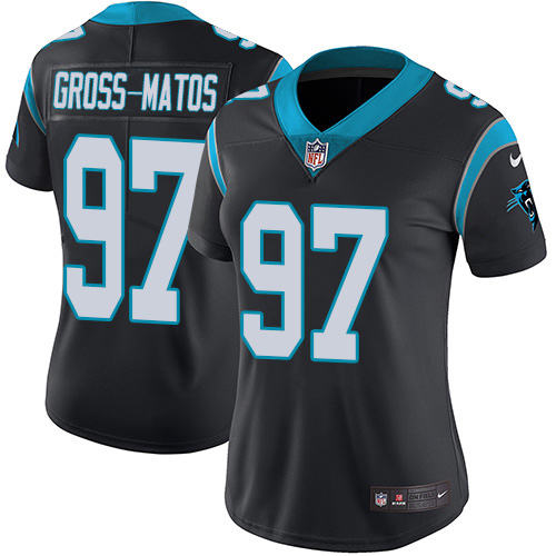 Carolina Panthers #97 Yetur Gross-Matos Black Team Color Women's Stitched Vapor Untouchable Limited Jersey Womens