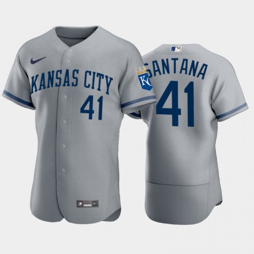 Kansas City Kansas City Royals #41 Carlos Santana Men's 2022 Authentic Gray Jersey Men's