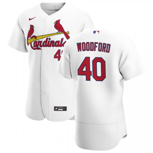St. Louis St.Louis Cardinals #40 Jake Woodford Men's White Home 2020 Authentic Player Jersey Men's