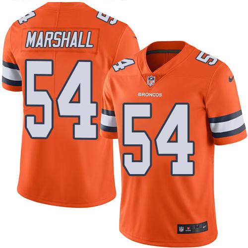 Denver Broncos #54 Brandon Marshall Orange Men's Stitched Limited Rush Jersey Men's
