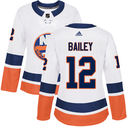 Adidas New York Islanders #12 Josh Bailey White Road Authentic Women's Stitched Jersey Womens