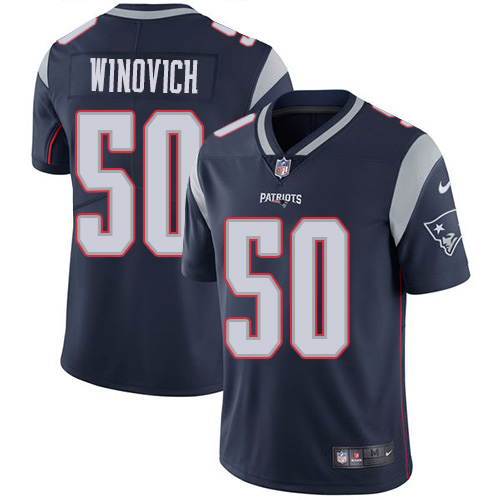 New England Patriots #50 Chase Winovich Navy Blue Team Color Men's Stitched Vapor Untouchable Limited Jersey Men's