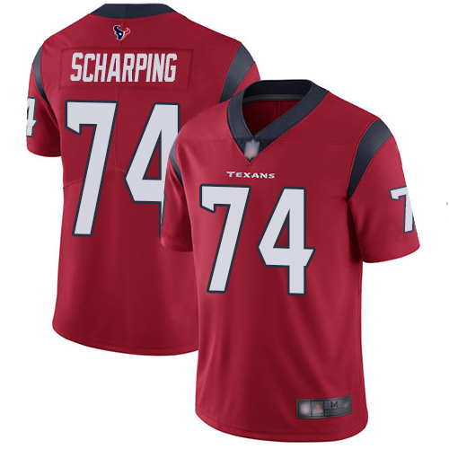 Houston Texans #74 Max Scharping Red Alternate Men's Stitched Vapor Untouchable Limited Jersey Men's