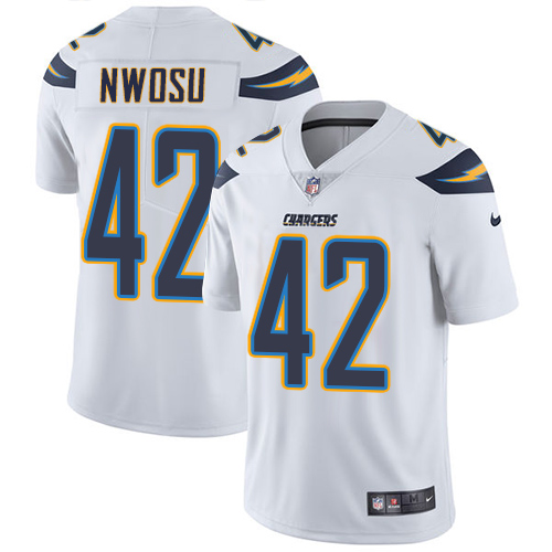 Los Angeles Chargers #42 Uchenna Nwosu White Youth Stitched Vapor Untouchable Limited Jersey Youth