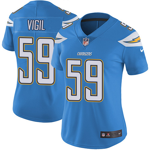 Los Angeles Chargers #59 Nick Vigil Electric Blue Alternate Women's Stitched Vapor Untouchable Limited Jersey Womens