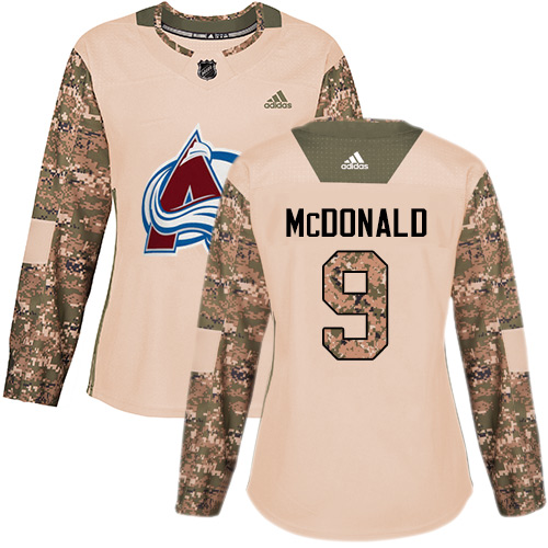 Adidas Colorado Avalanche #9 Lanny McDonald Camo Authentic 2017 Veterans Day Women's Stitched Jersey Womens
