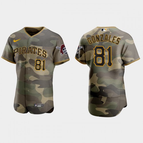 Pittsburgh Pittsburgh Pirates #81 Nick Gonzales Men's 2021 Armed Forces Day Authentic Jersey -Camo Men's