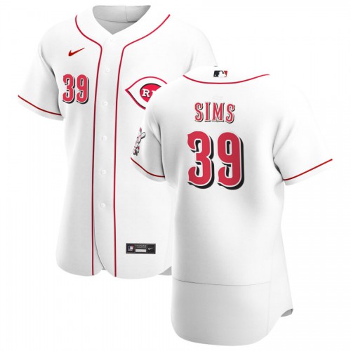 Cincinnati Cincinnati Reds #39 Lucas Sims Men's White Home 2020 Authentic Player Jersey Men's