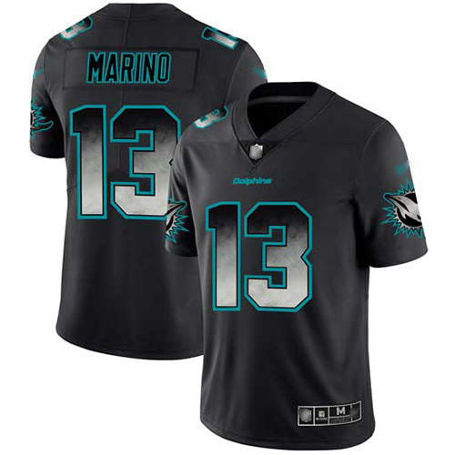 Dolphins #13 Dan Marino Black Men's Stitched Vapor Untouchable Limited Smoke Fashion Jersey