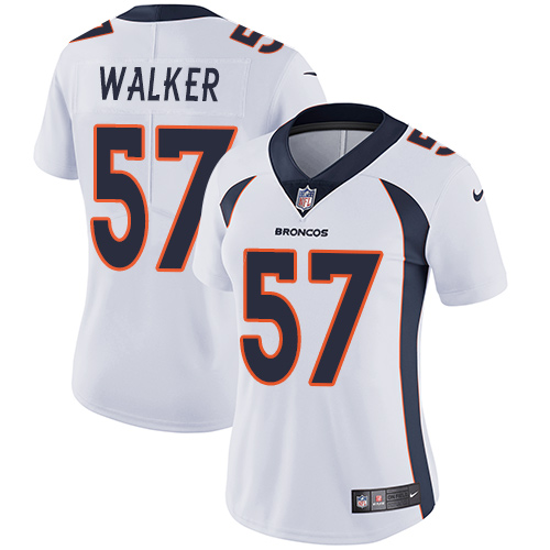 Denver Broncos #57 Demarcus Walker White Women's Stitched Vapor Untouchable Limited Jersey Womens