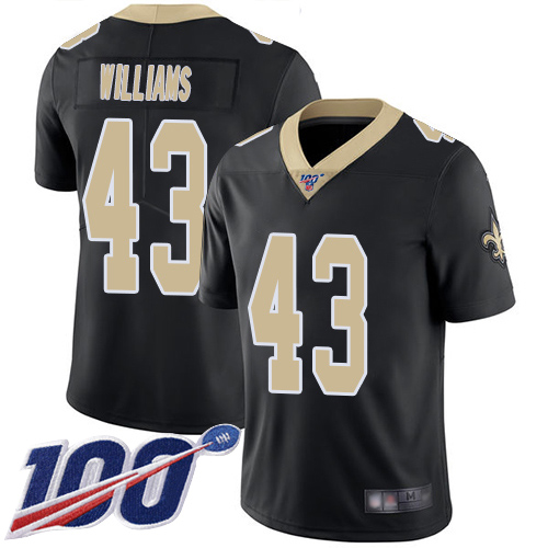 New Orleans Saints #43 Marcus Williams Black Team Color Men's Stitched 100th Season Vapor Limited Jersey Men's