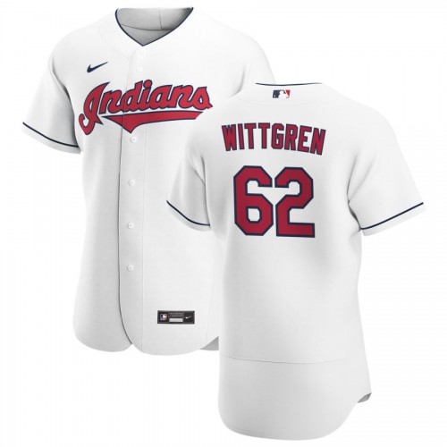Cleveland Guardians #62 Nick Wittgren Men's White Home 2020 Authentic Team Jersey Men's
