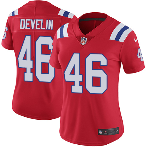 New England Patriots #46 James Develin Red Alternate Women's Stitched Vapor Untouchable Limited Jersey Womens