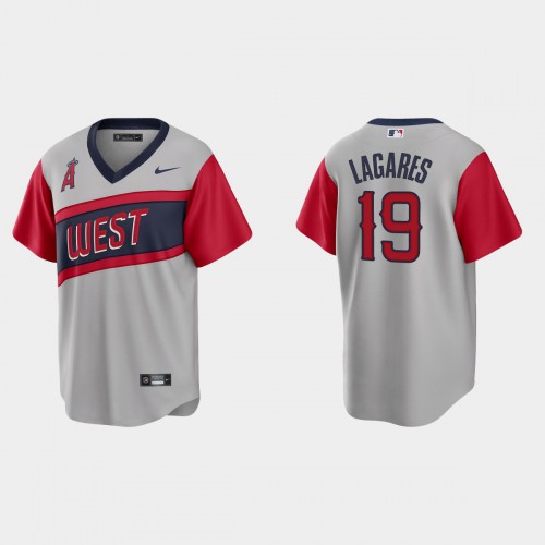 Los Angeles Los Angeles Angels #19 Juan Lagares Men's Gray 2021 Little League Classic Game Jersey Men's