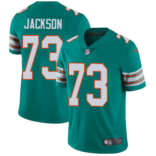 Miami Dolphins #73 Austin Jackson Aqua Green Alternate Men's Stitched Vapor Untouchable Limited Jersey Men's