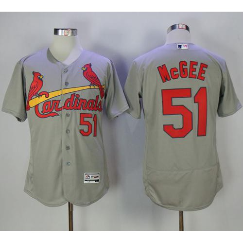 St.Louis Cardinals #51 Willie McGee Grey Flexbase Authentic Collection Stitched Jersey Men's