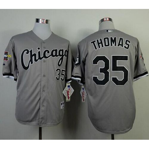 Chicago White Sox #35 Frank Thomas Grey Cool Base Stitched Jersey Men's
