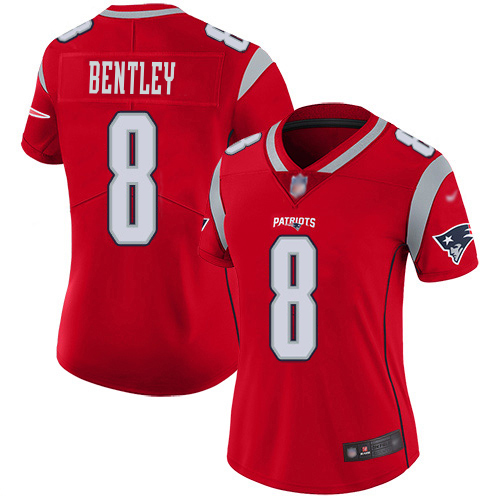 Patriots #8 Ja'Whaun Bentley Red Women's Stitched Limited Inverted Legend Jersey
