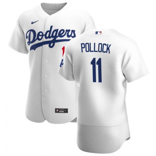 Los Angeles Los Angeles Dodgers #11 AJ Pollock Men's White Home 2020 Authentic Player Jersey Men's